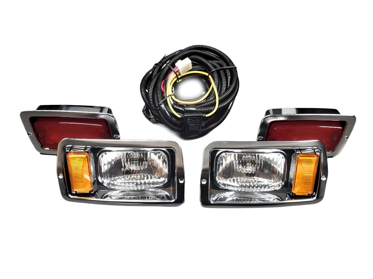 Halogen Chrome Headlights LED Taillights Wire Harness for Club Car DS 1982-1992