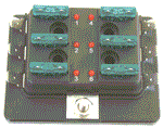 Fuse Block 6 with Cover Red LED Light
